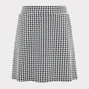 Torrid Black & White Gingham Textured Mini Skater Skirt size 2